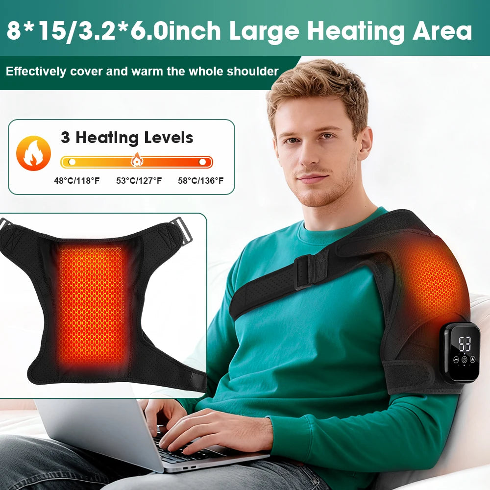 Hailicare Heated Shoulder Massager Wrap With Vibration And Support