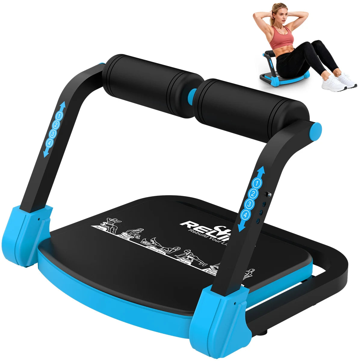 Adjustable Core Training Machine With Automatic Rebound Sit Up Exercise Equipment