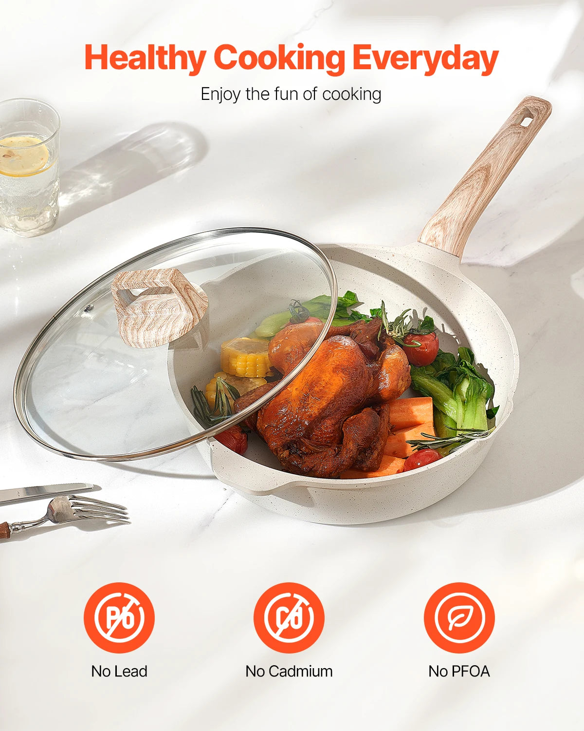 SucceBuy Granite Nonstick Induction Cookware Set With Pan Protector