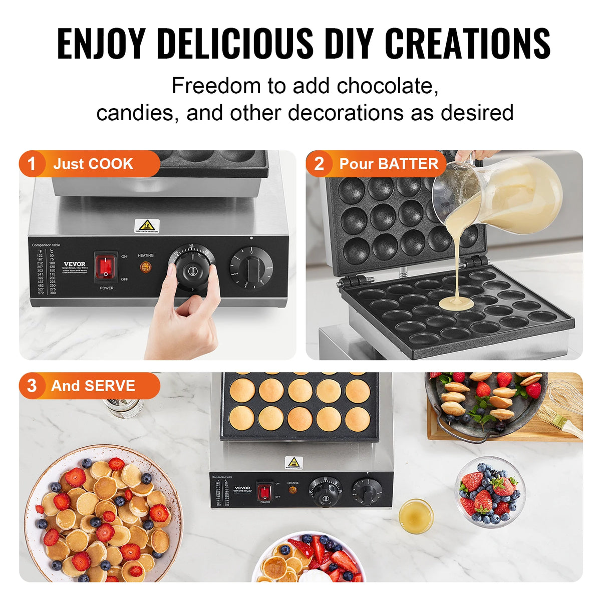 SucceBuy Electric Dorayaki And Dutch Pancake Maker With Temperature Control