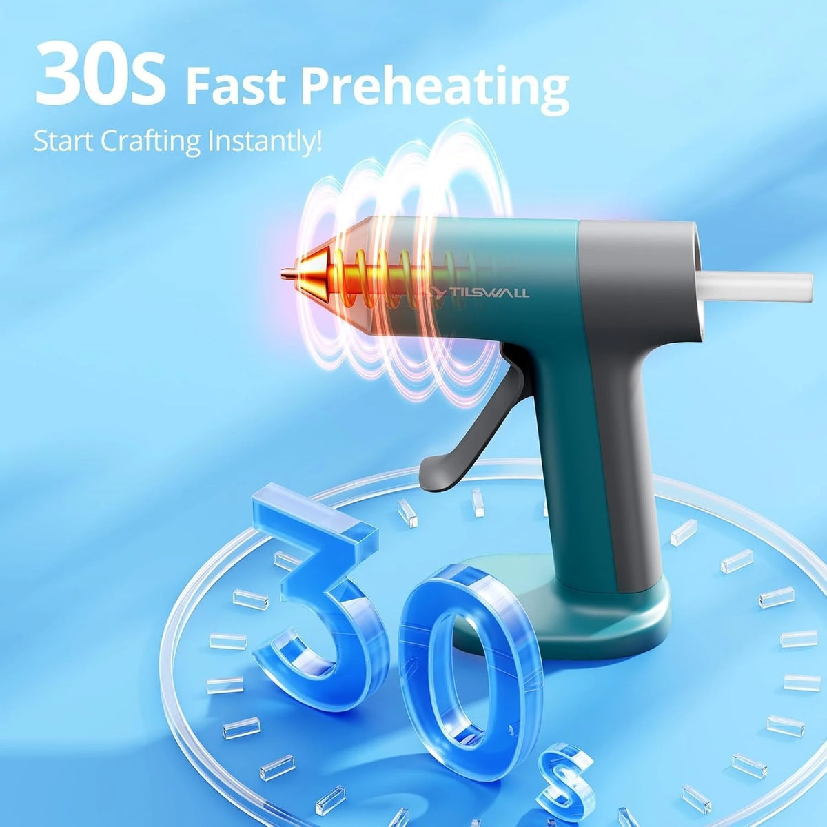 Parrior Cordless Hot Glue Gun With Safe Nozzle And Sticks