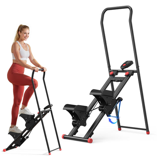 MERACH Foldable Stair Stepper With Handlebar And LCD Monitor