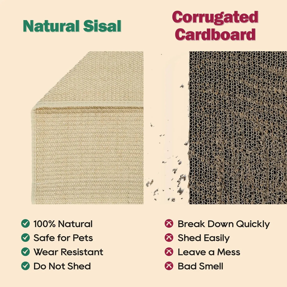 Natural Sisal Cat Scratcher And Lounging Bed With Wood Frame