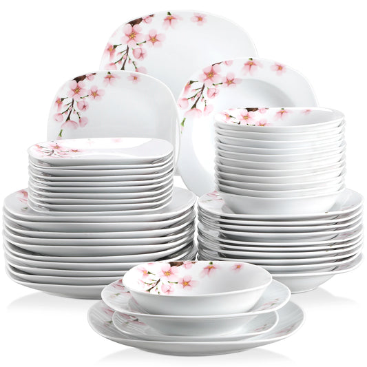 MALACASA Annie Porcelain Dinnerware Set With Plates And Bowls