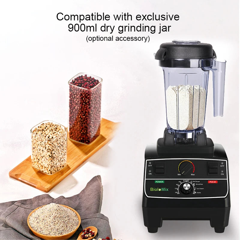 BioloMix Professional Blender With Smart Timer For Smoothies And Ice