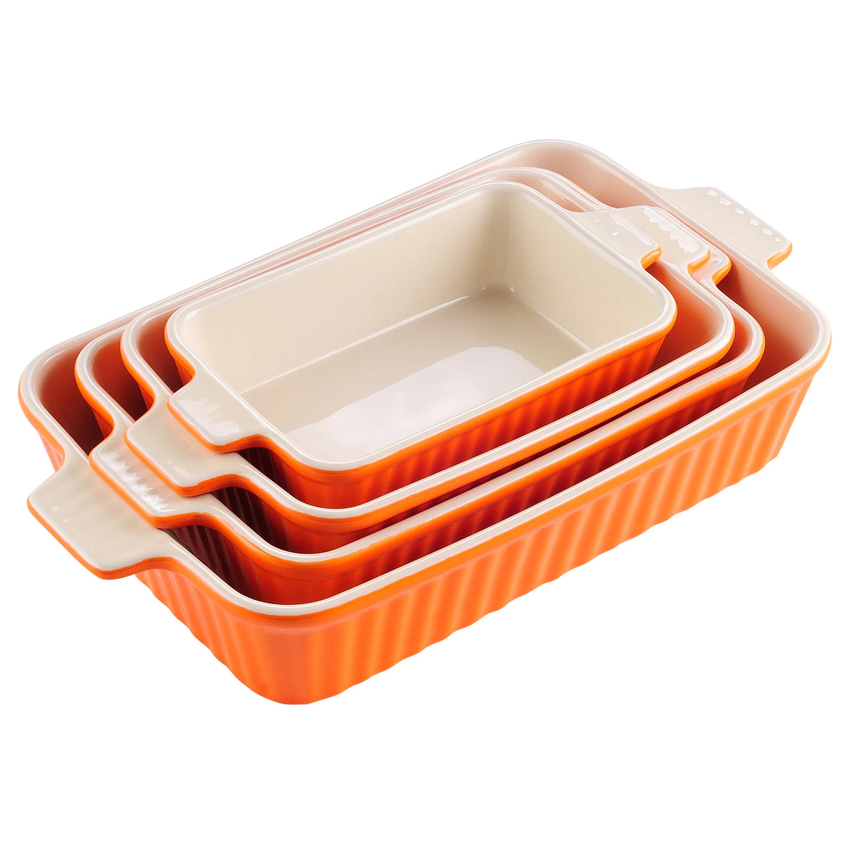 MALACASA Ceramic Baking Dish Set for Lasagna Pies and Casseroles