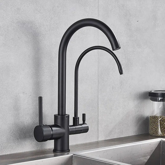 Hownifety Pull Out Kitchen Faucet With Hot Cold Mixer