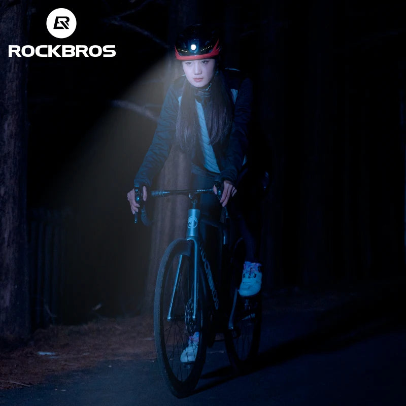 ROCKBROS Rechargeable LED Cycling Helmet With Front Safety Light