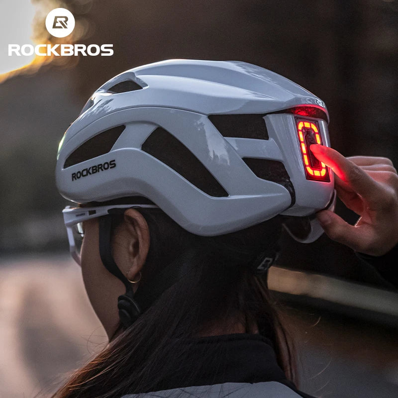 ROCKBROS Rechargeable LED Cycling Helmet With Front Safety Light