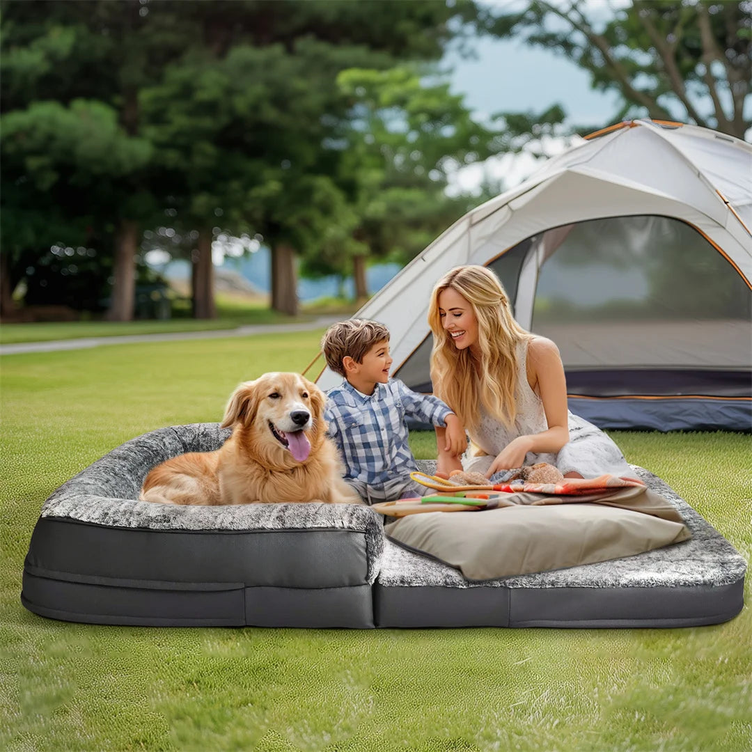 BINGOPAW Giant Plush Orthopedic Calming Dog Bed With Removable Cover