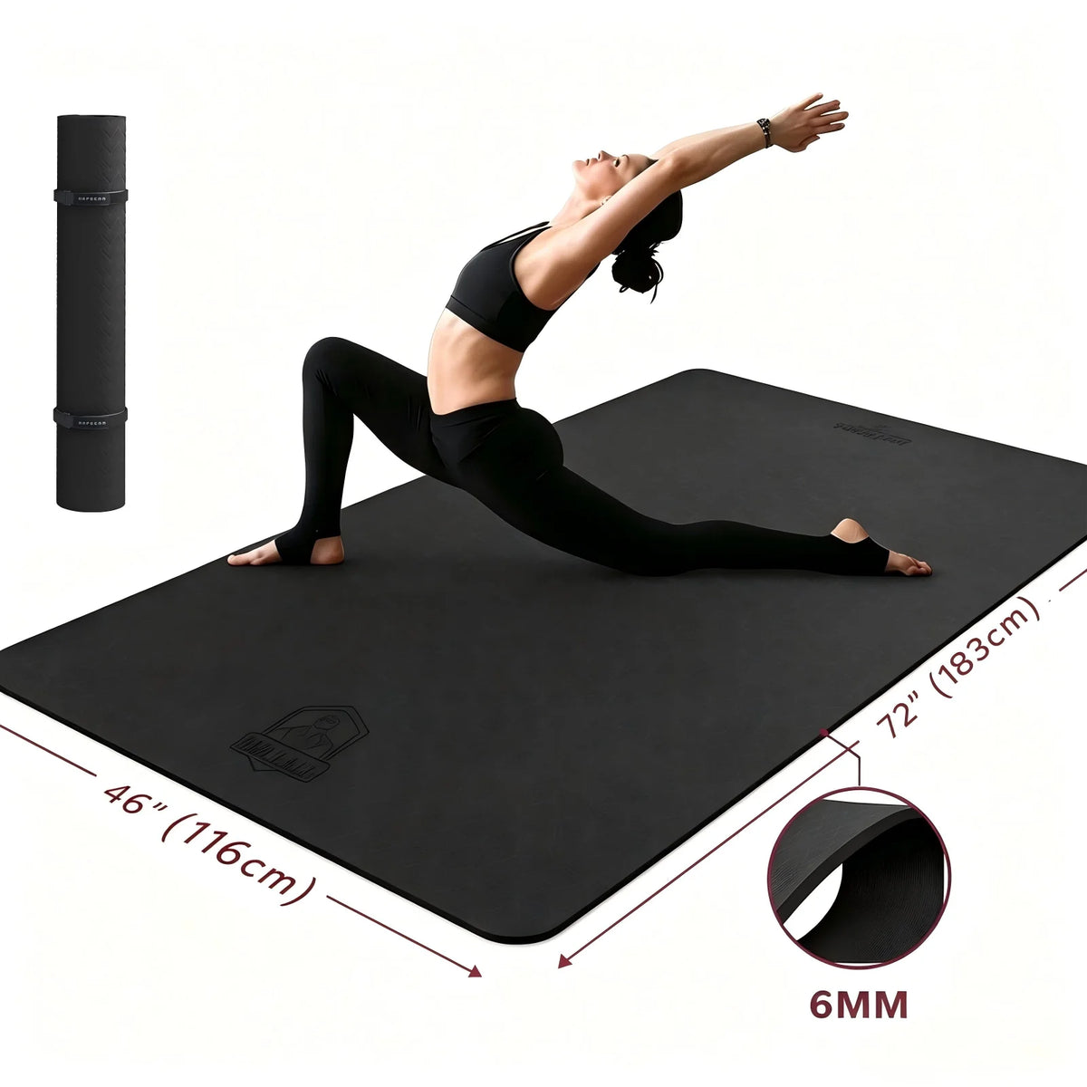 HAPBEAR Extra Large Non Slip TPE Yoga Mat for Pilates and Fitness