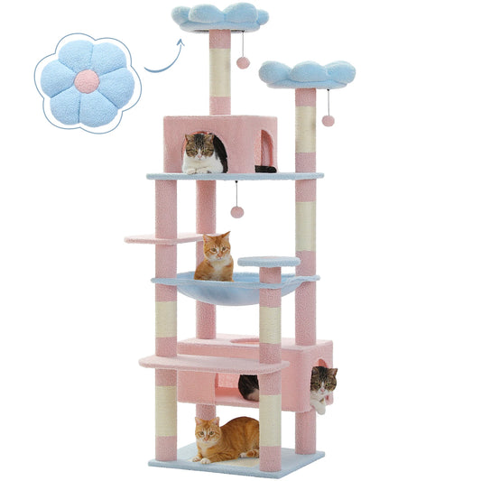 PETEPELA Multi Level Cat Tree With Sisal Scratching Posts