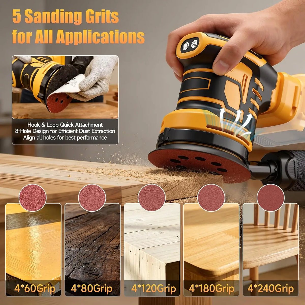 DeWalt Cordless Brushless Orbital Sander With Dust Collection