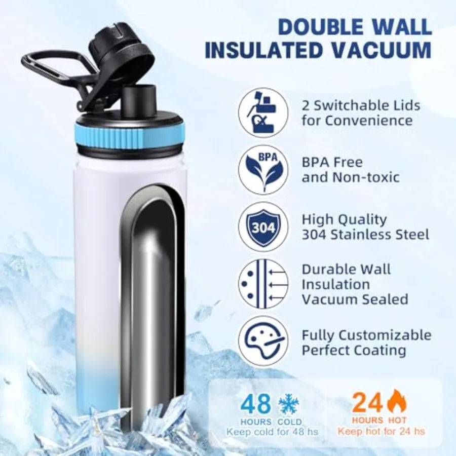 Sublimation Stainless Steel Sports Water Bottle Blanks With Wide Mouth