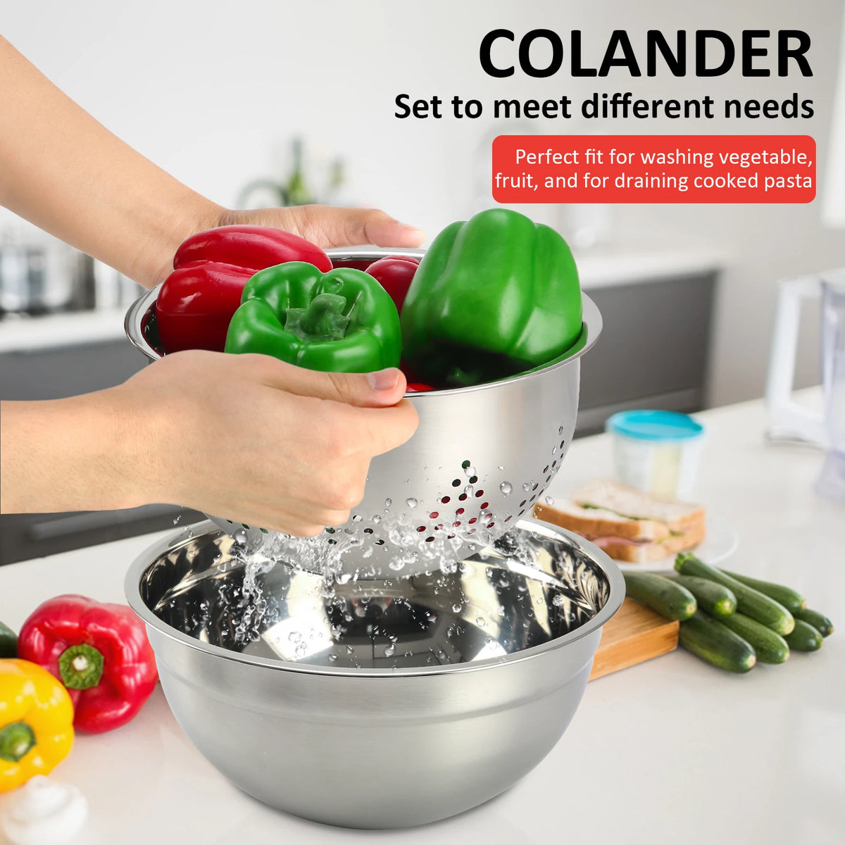 BARENTHAL Stainless Steel Nesting Mixing Bowl Set With Lids
