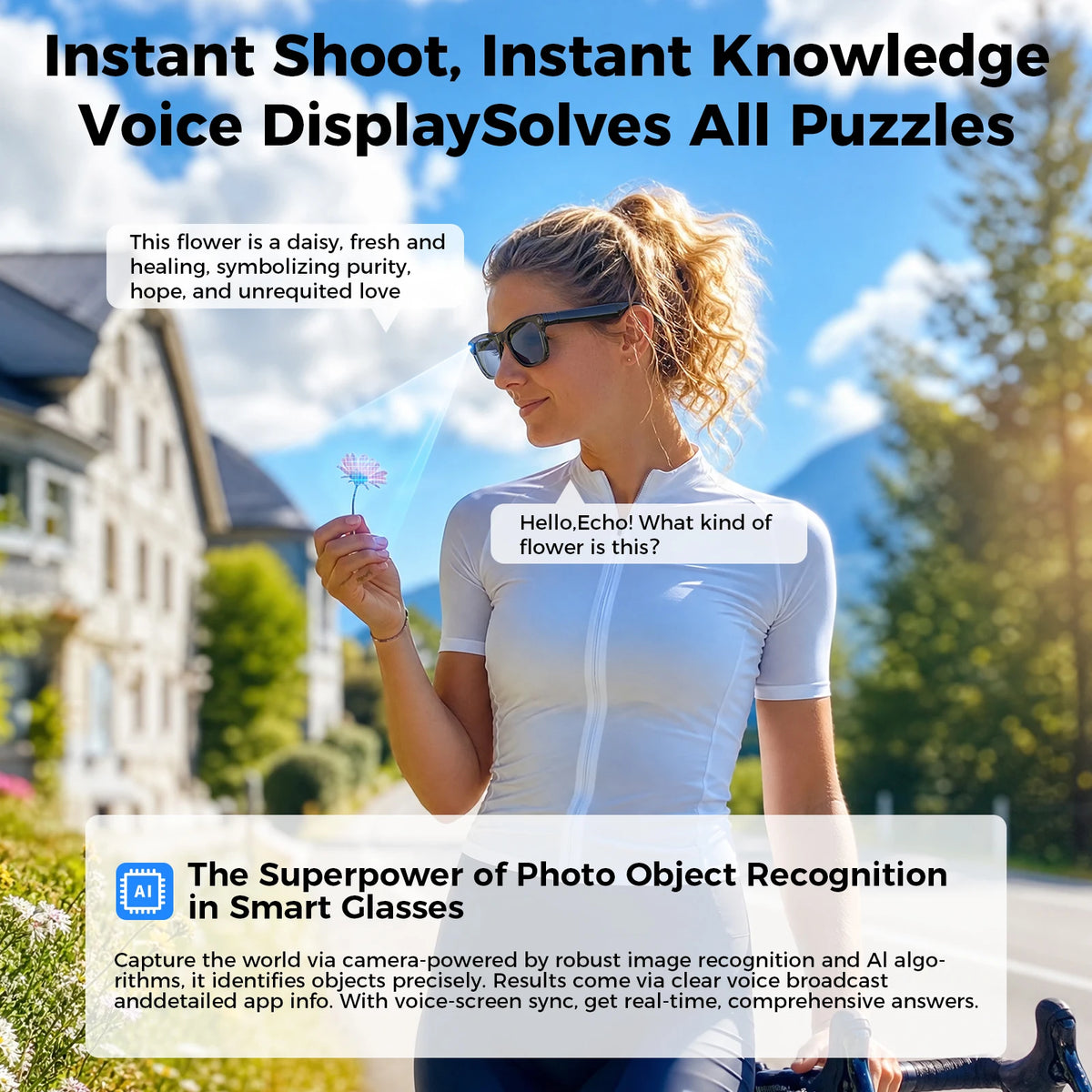 ChatGPT AI Smart Glasses With Translation HD Camera Video Recording