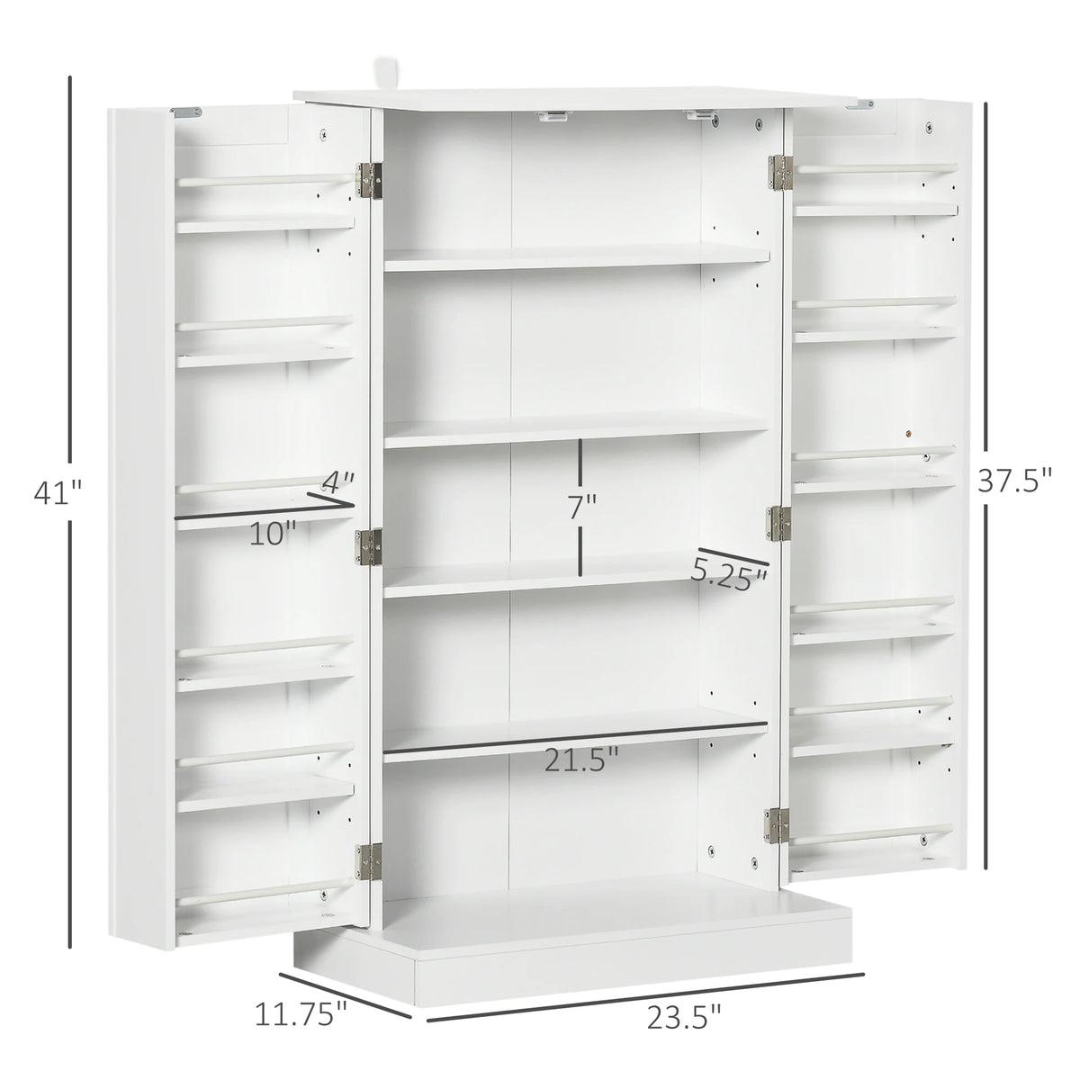 HOMCOM Modern Kitchen Pantry Cabinet With Double Doors And Shelves