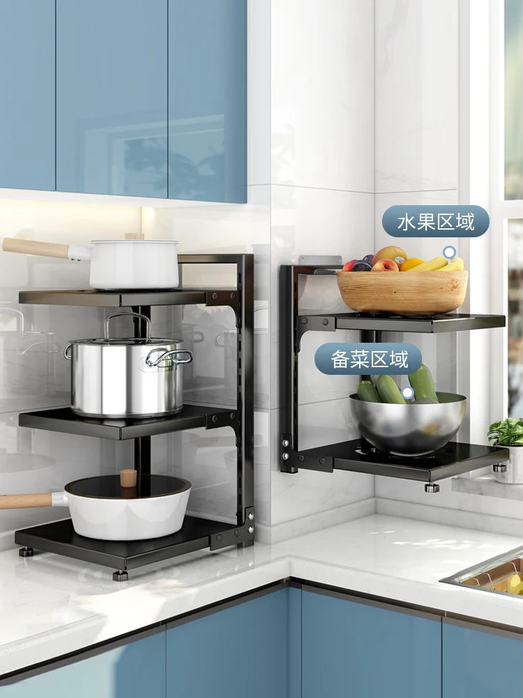 Adjustable Under Sink Storage Rack With Pull Out Shelves
