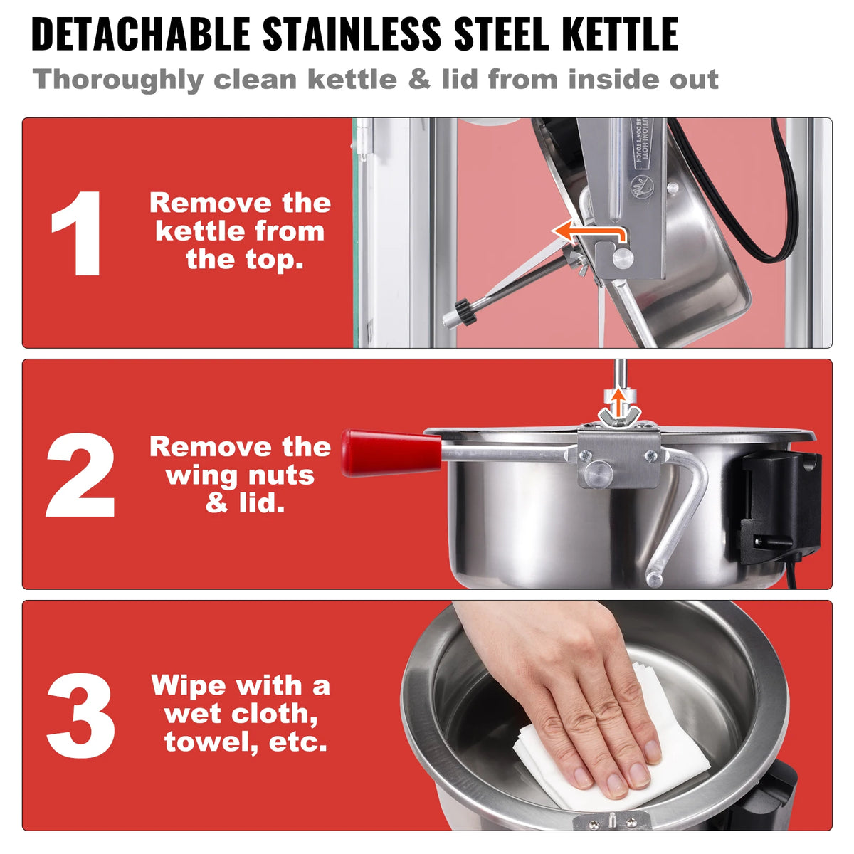 SucceBuy Commercial Countertop Popcorn Popper With Tempered Glass