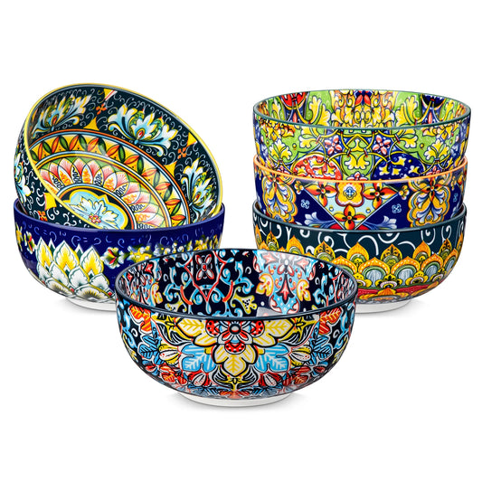 MALACASA Ceramic Cereal Bowls For Soup Salad Pasta And Oatmeal
