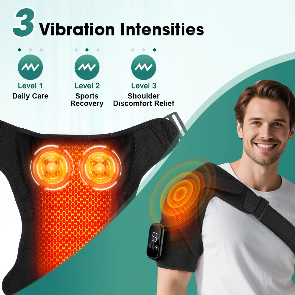 Hailicare Heated Shoulder Massager Wrap With Vibration And Support