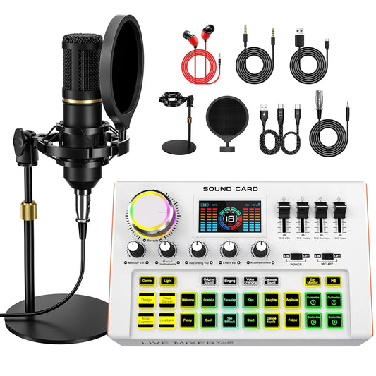 Tenlamp Y300-BM800 Live Audio Mixer for Podcasting and Streaming