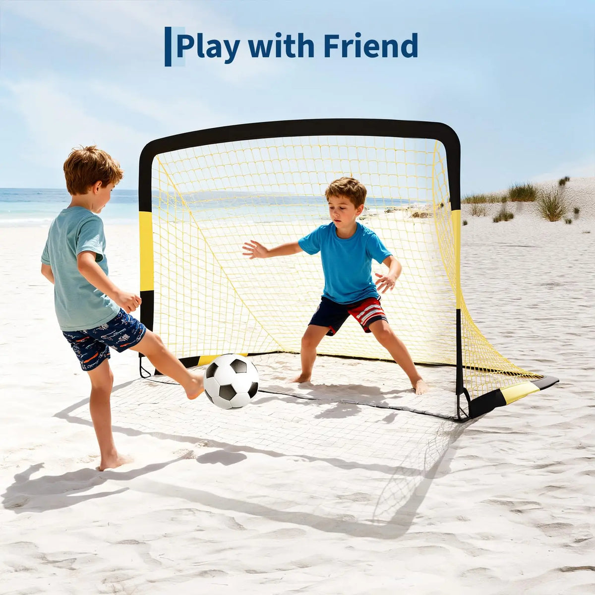 HiMISS Portable Soccer Goal Set with Training Accessories for Kids