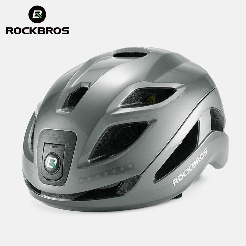 ROCKBROS Rechargeable LED Cycling Helmet With Front Safety Light