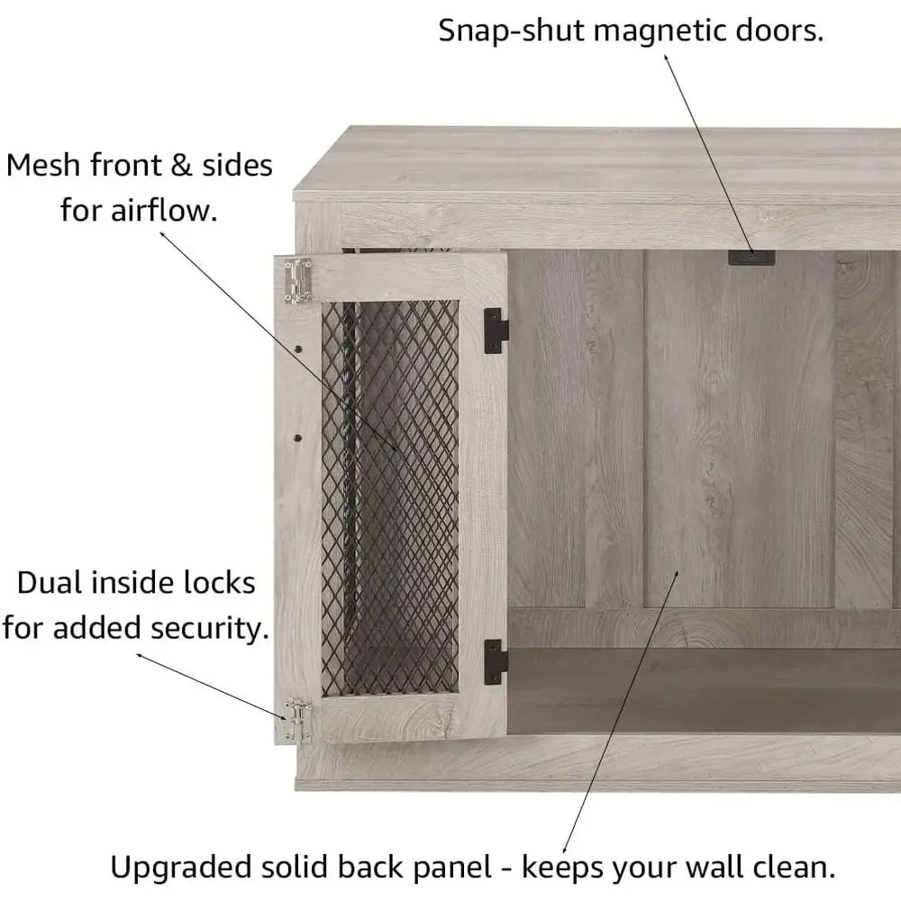 Furniture Style Indoor Dog Crate With Cushion And Removable Tray