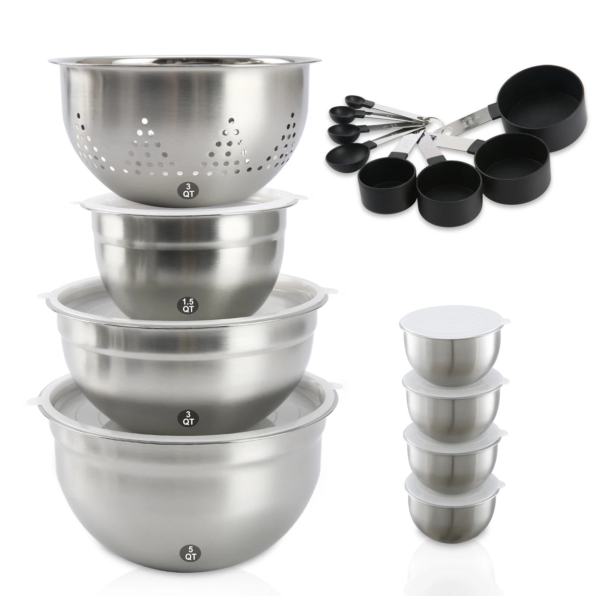 BARENTHAL Stainless Steel Nesting Mixing Bowl Set With Lids