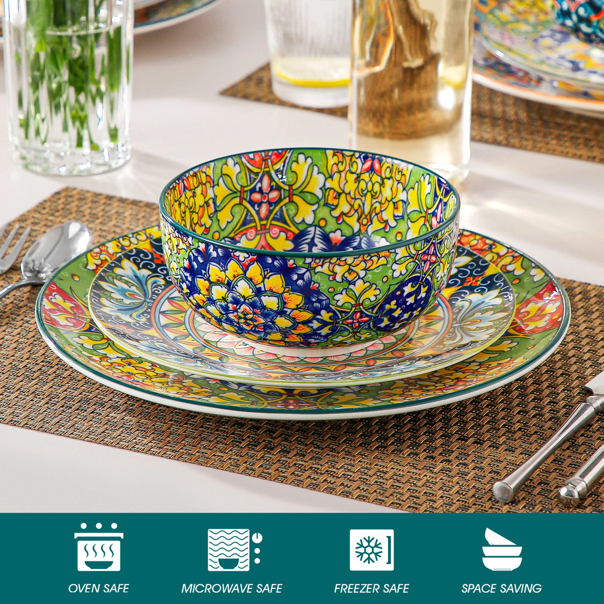 MALACASA Ceramic Cereal Bowls For Soup Salad Pasta And Oatmeal