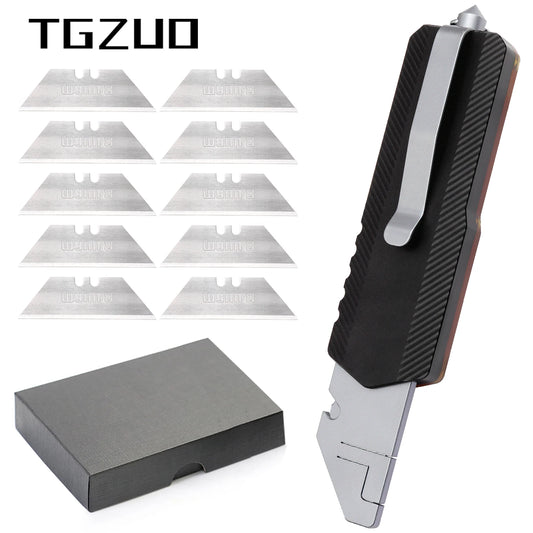 TGZUO Aluminum Alloy Utility Knife for Outdoor Camping and Cutting Tools