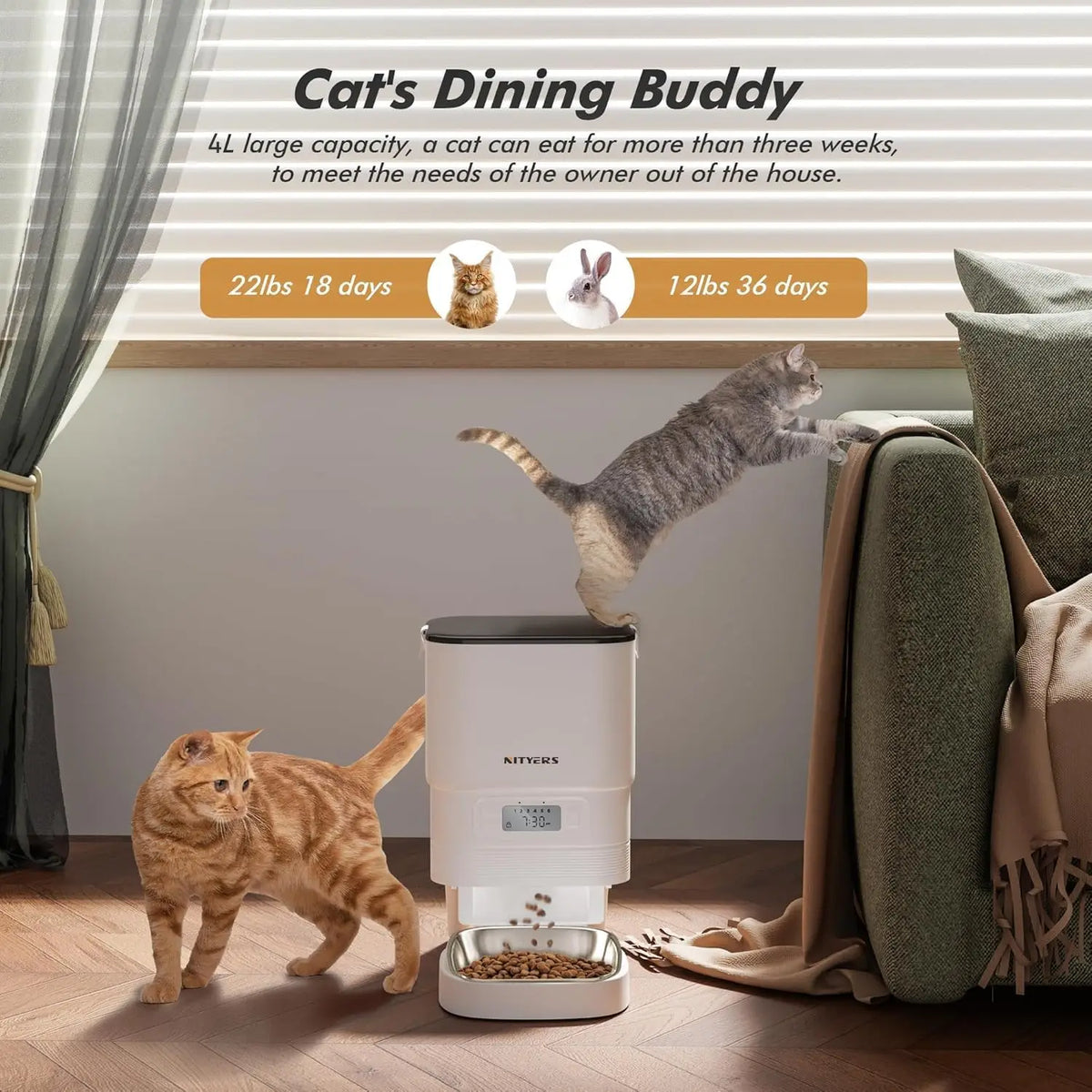 Nityers Smart Pet Feeder With App Control And Voice Recording