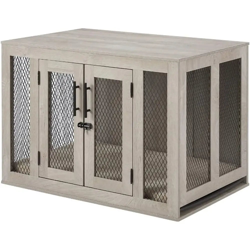 Furniture Style Indoor Dog Crate With Cushion And Removable Tray