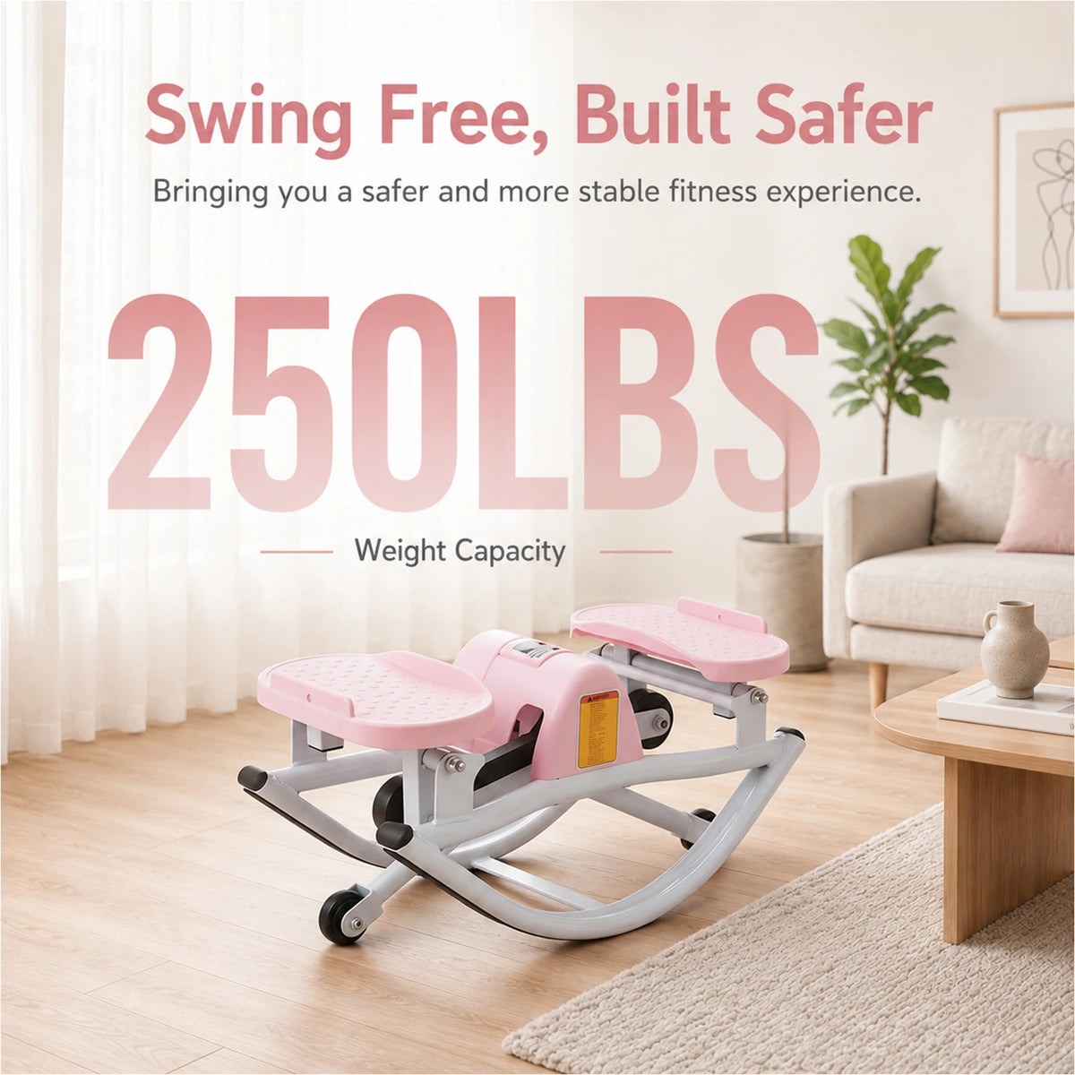 Side To Side Rock Stepper With Bands And Digital Display