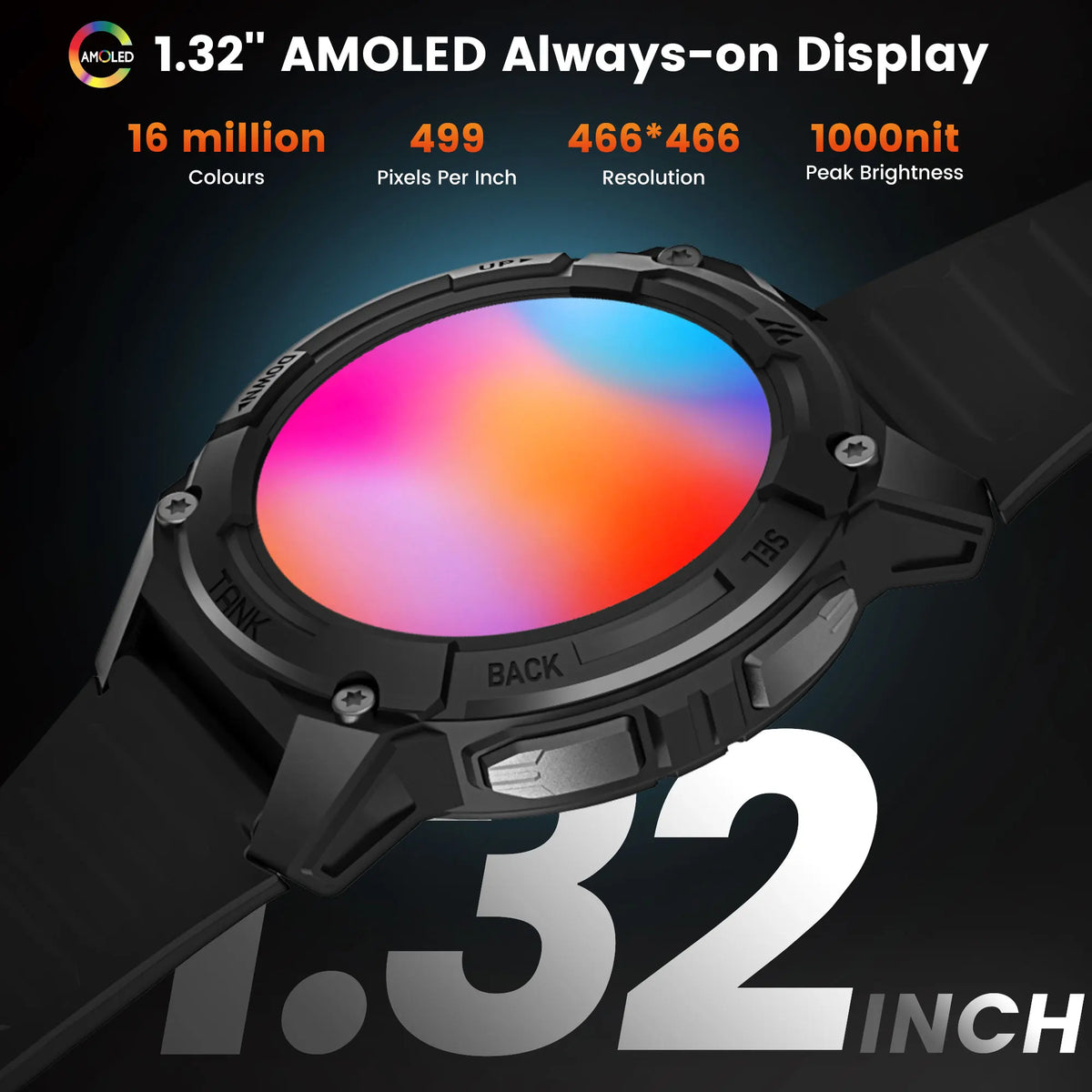 KOSPET Tank S2 GPS AMOLED Smartwatch With Bluetooth Calling