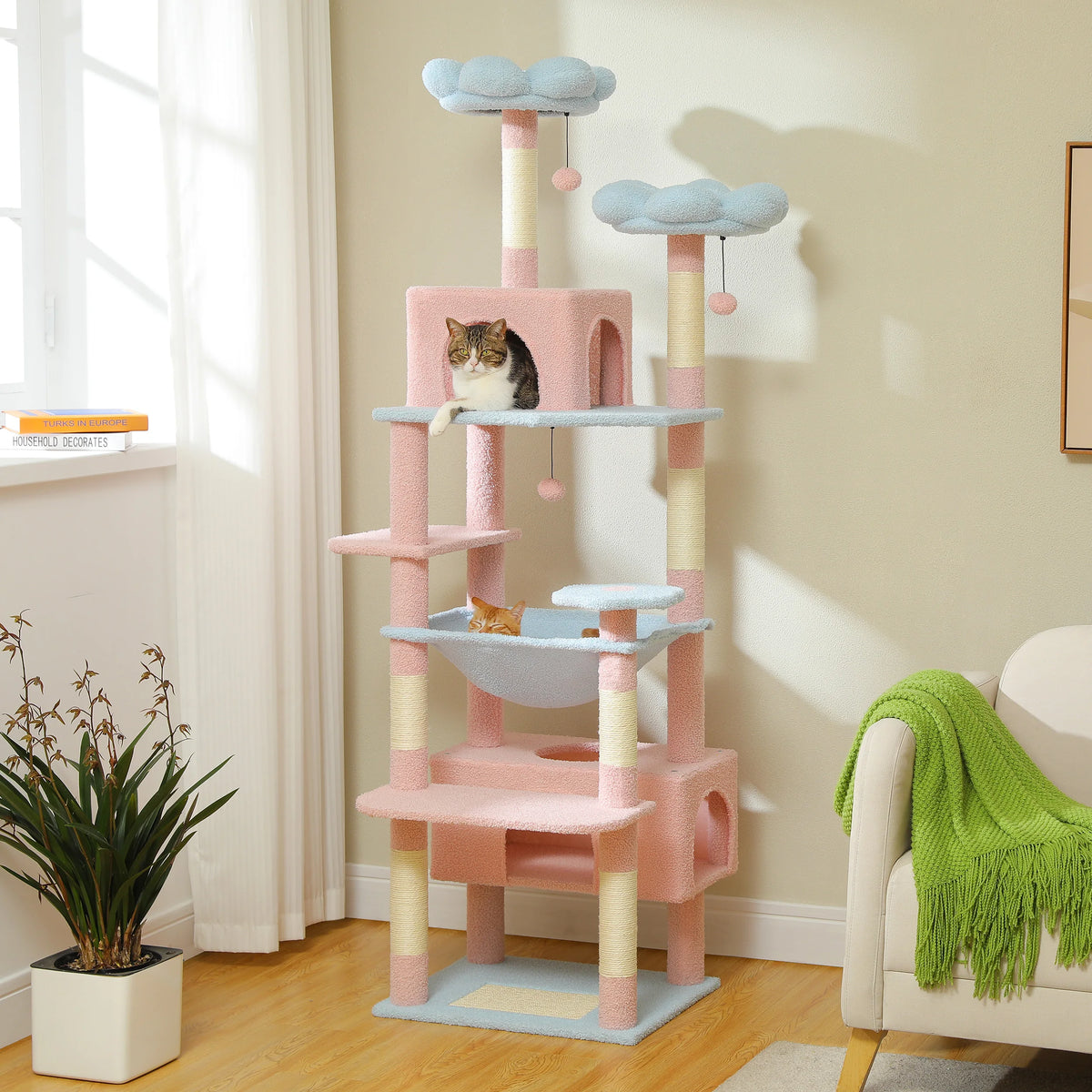 PETEPELA Multi Level Cat Tree With Sisal Scratching Posts