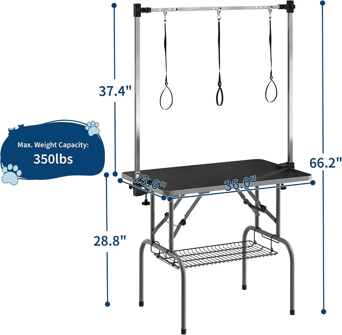 TWISTER.CK Professional Foldable Dog Grooming Table for Pets