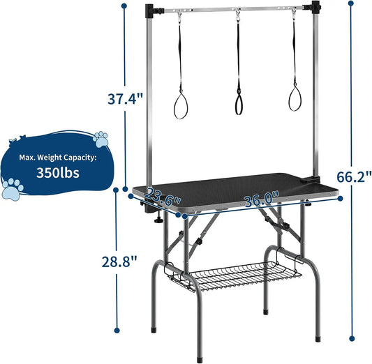 TWISTER.CK Professional Foldable Dog Grooming Table for Pets