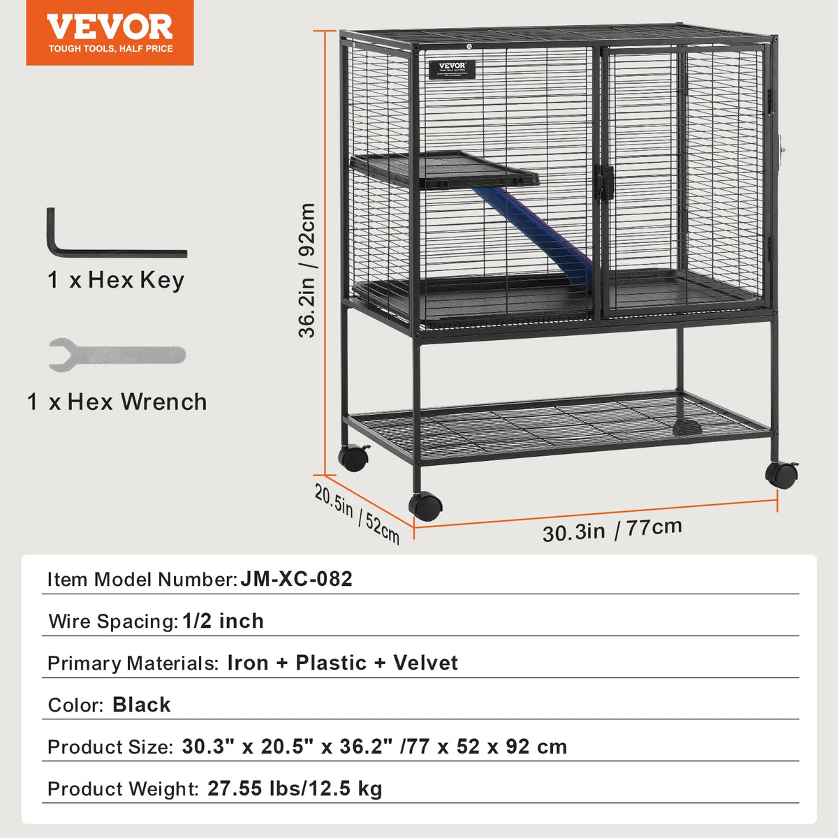 SucceBuy Four Tier Rolling Metal Small Animal Cage for Ferrets