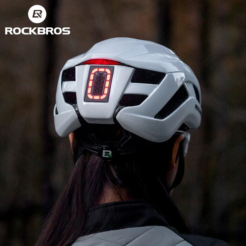 ROCKBROS Rechargeable LED Cycling Helmet With Front Safety Light