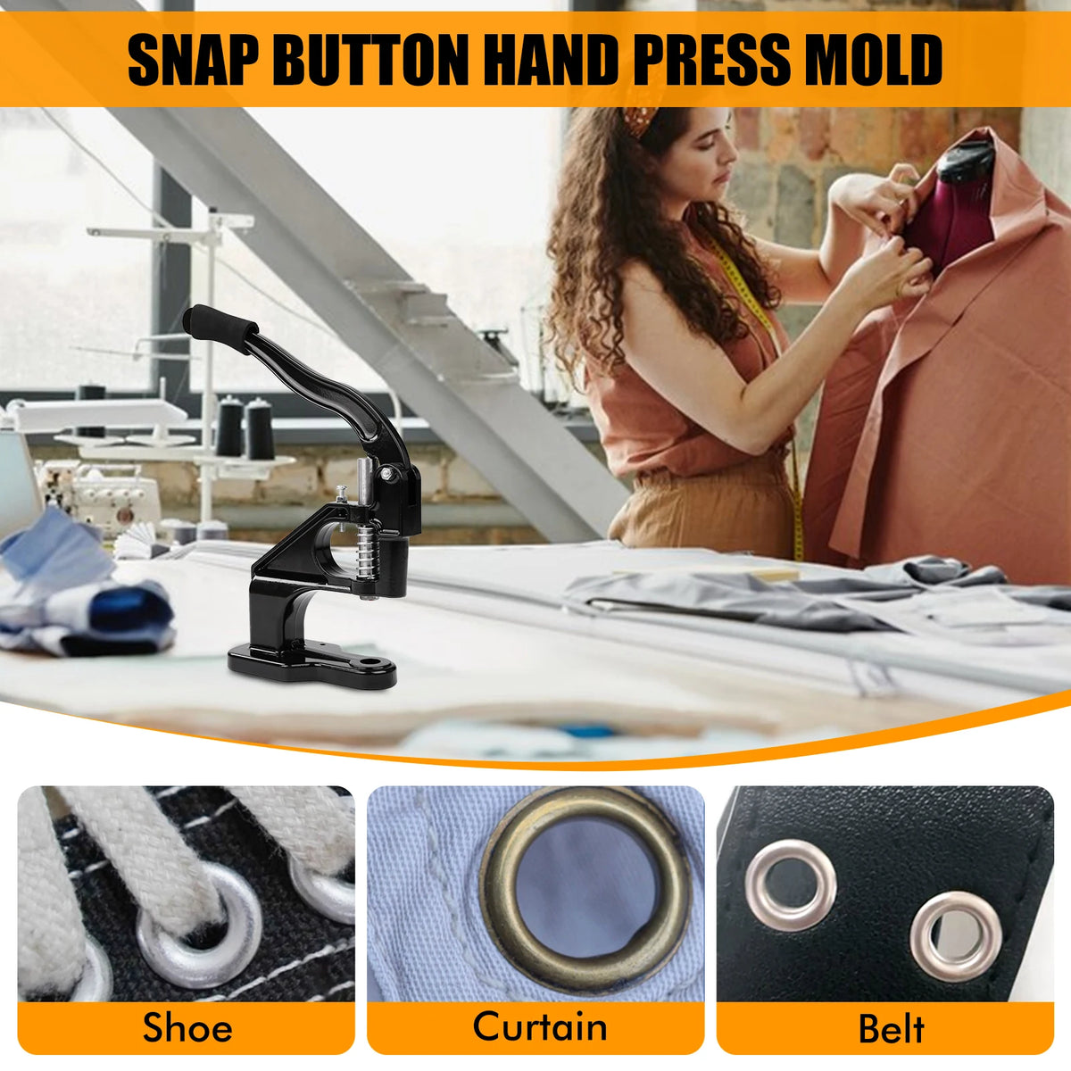 Manual Grommet Press Tool for Leathercraft and Sewing Projects