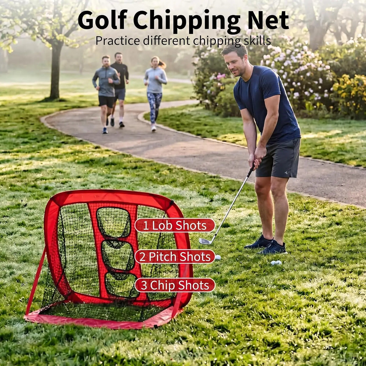 Tacleekii Golf Practice Net with Aiming Cloth for Swing Training