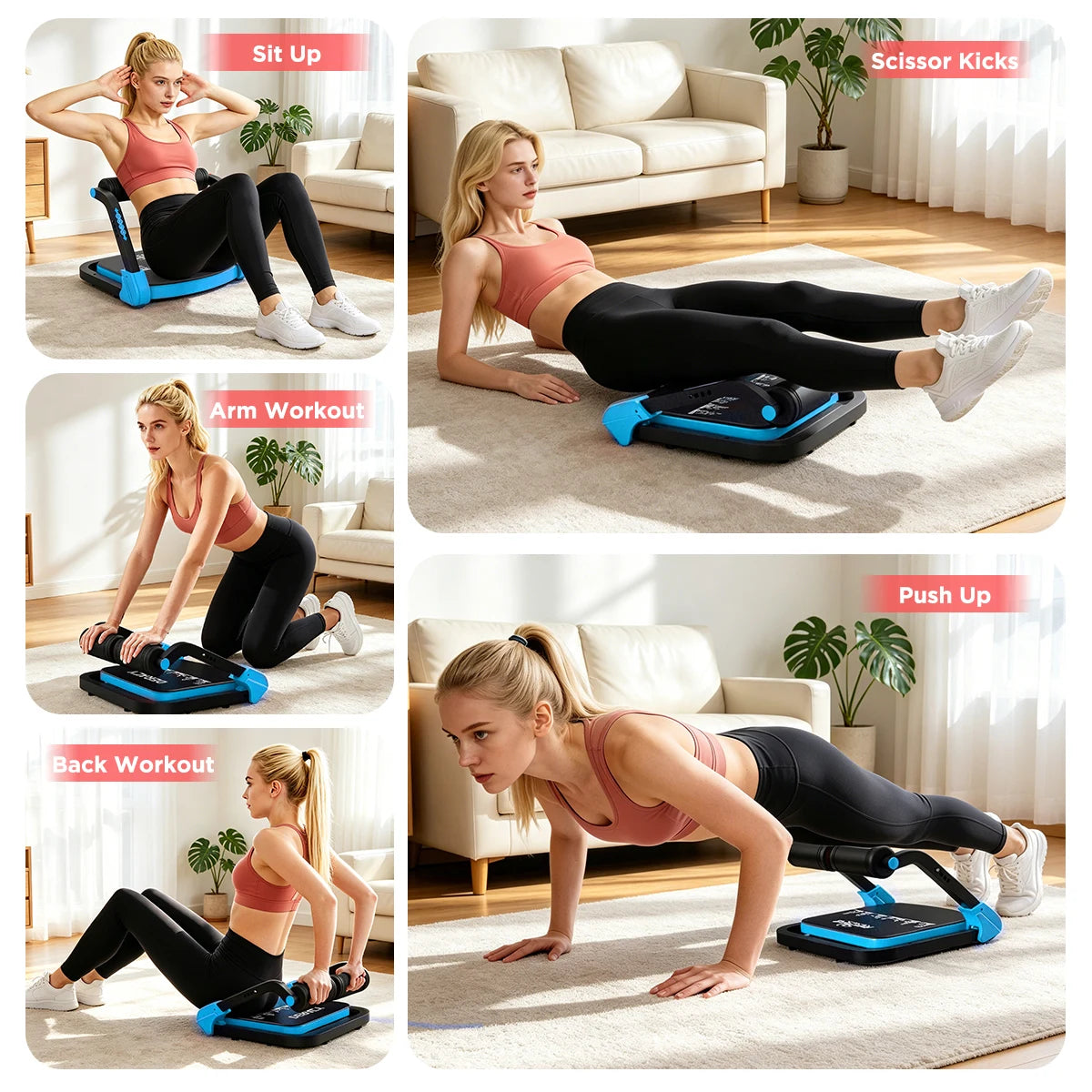 Adjustable Core Training Machine With Automatic Rebound Sit Up Exercise Equipment