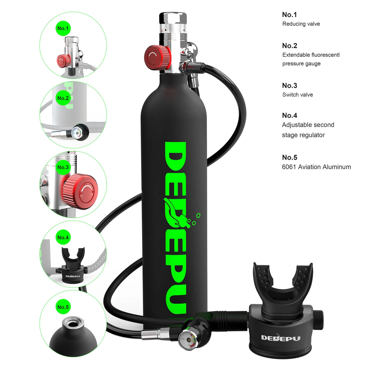 DEDEPU Portable Mini Diving Tank With Diving Mask And Snorkel