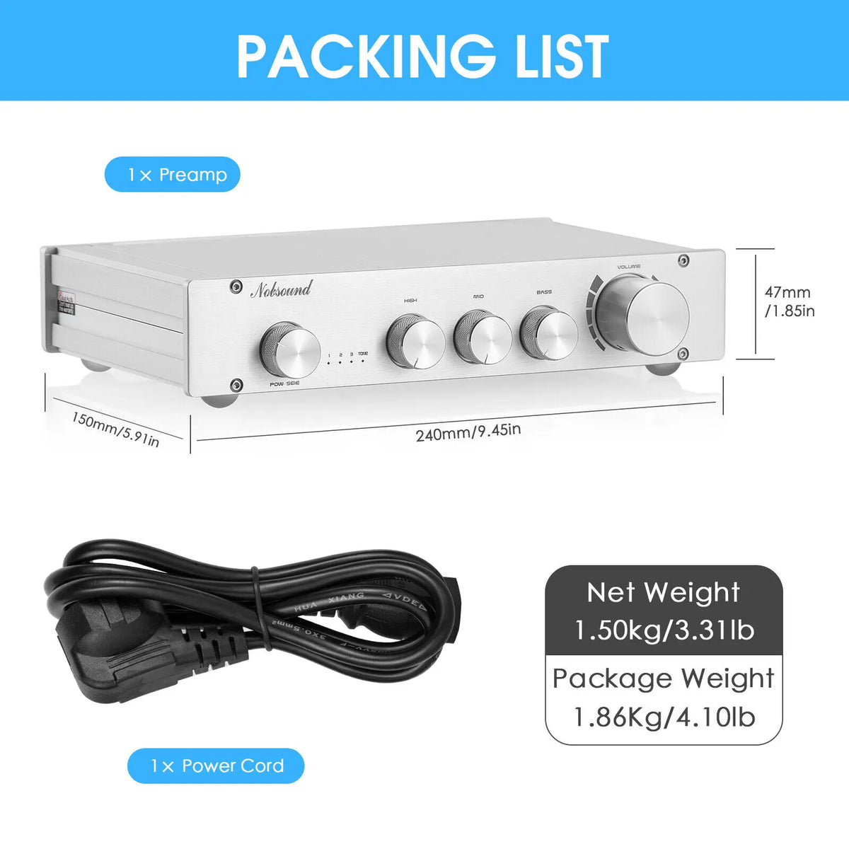 Douk Audio Class A Three Input Stereo HiFi Preamplifier
