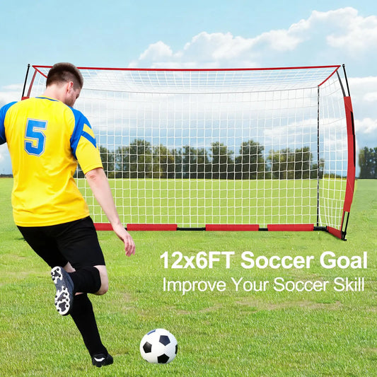 HiMISS Heavy Duty Foldable Soccer Goal for Backyard Training Net
