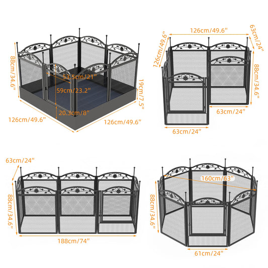 BINGOPAW Heavy Duty Metal Dog Playpen With Waterproof Whelping Pad
