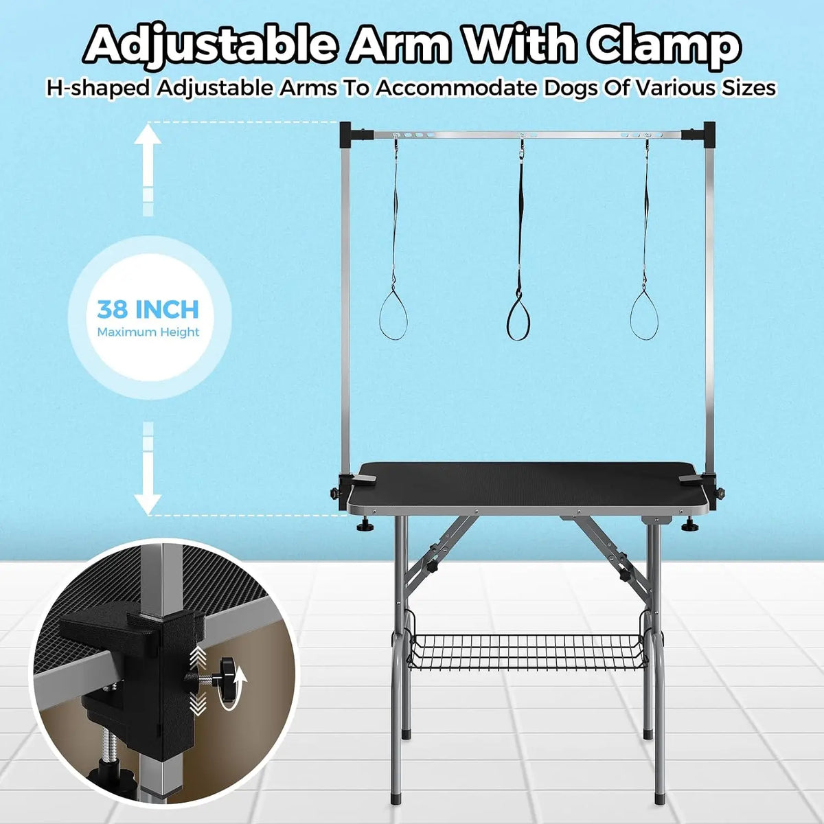 TWISTER.CK Professional Foldable Dog Grooming Table for Pets