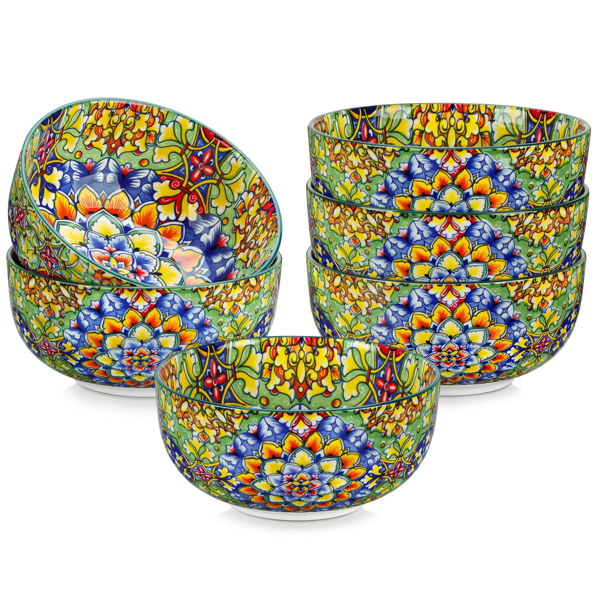 MALACASA Ceramic Cereal Bowls For Soup Salad Pasta And Oatmeal